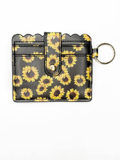 Black Sunflower Printed Wallets