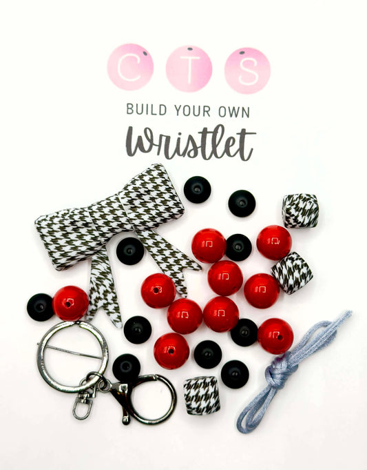 Houndstooth Big Bow Energy Wristlet Kit