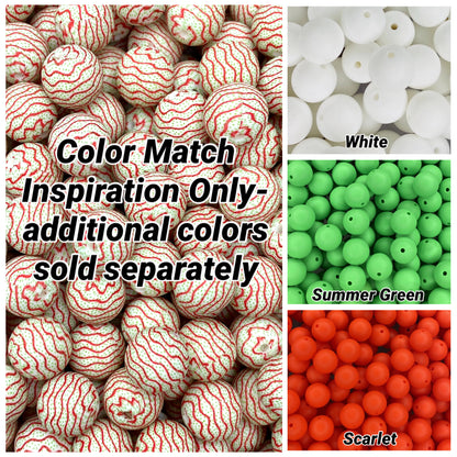CTS Creation: Christmas Swirl Printed 15mm Bead