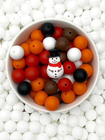 3D Snowman Focal Bead