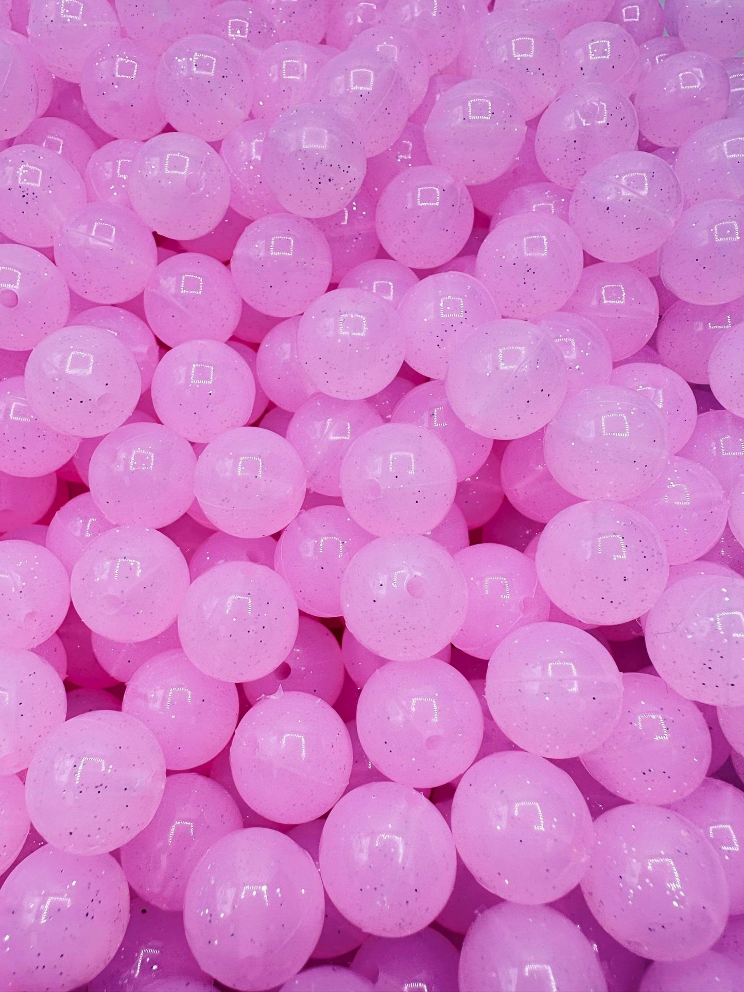 Bubblegum Sparkle Jelly 15mm Beads