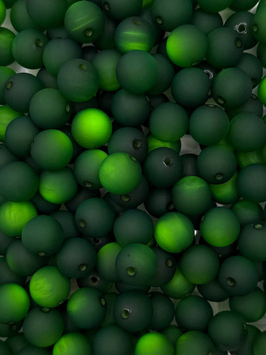 Green Reflective Frosted Acrylic 16mm Acrylic Bead *Read Description*