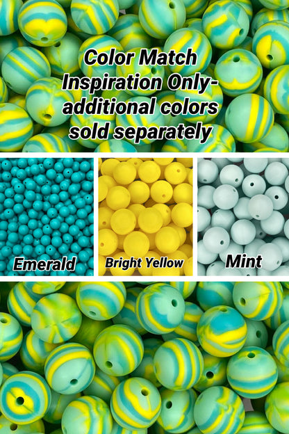 Neon Swirl 15mm Bead