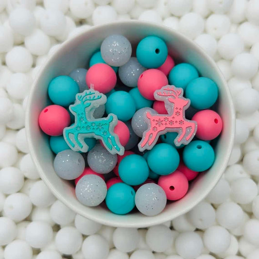 Glitter Reindeer Focal Bead