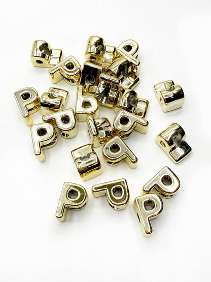 Perles de lettres blanches carrées horizontales de 12 mm 