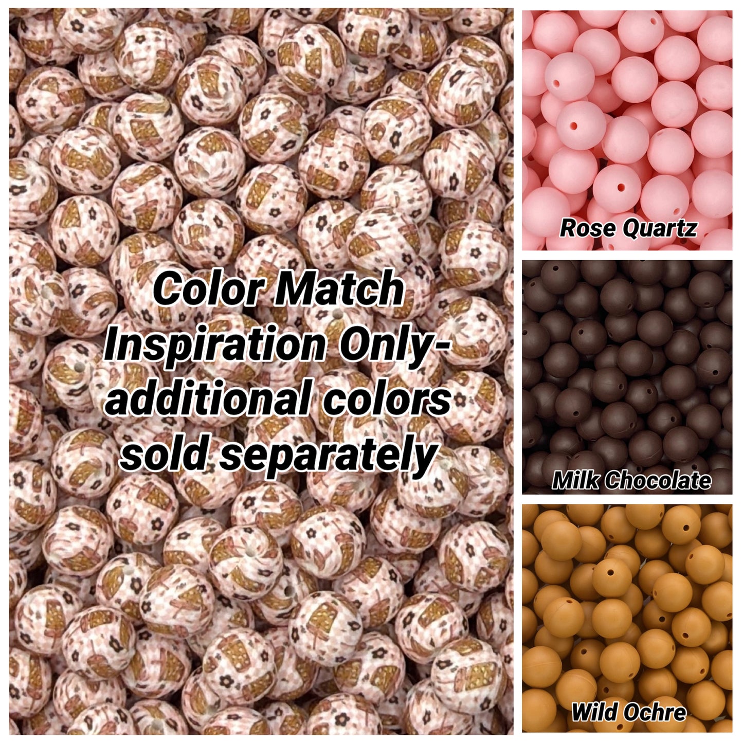 Checkered Brews Printed 15mm Bead