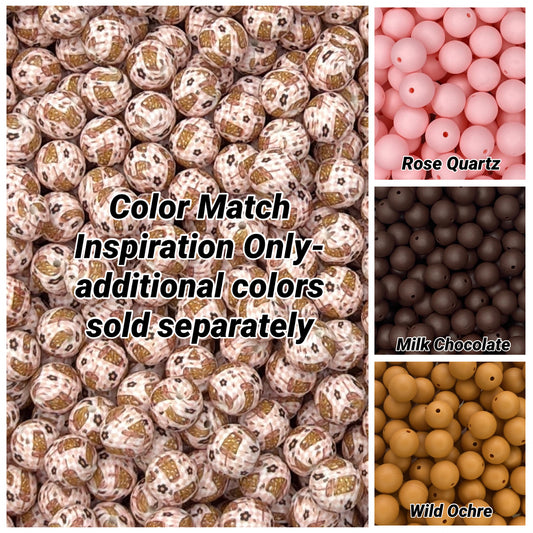 Checkered Brews Printed 15mm Bead