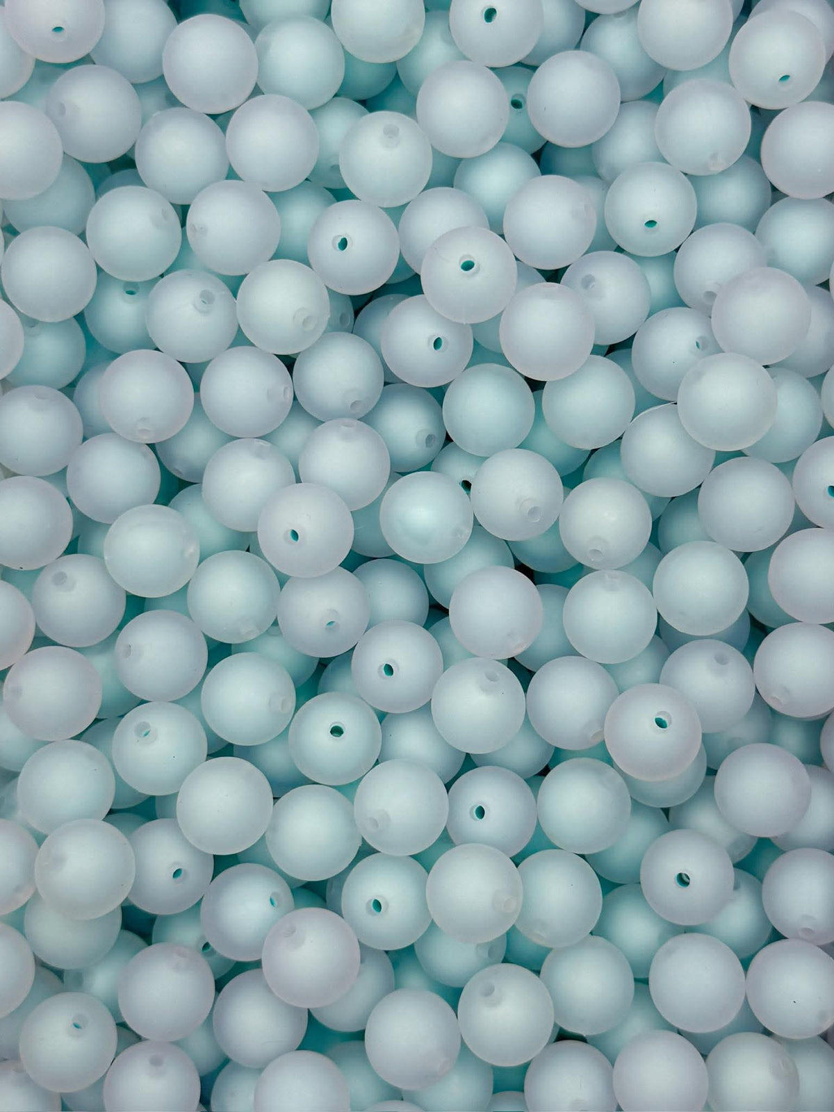 Light Blue Frosted 15mm Beads