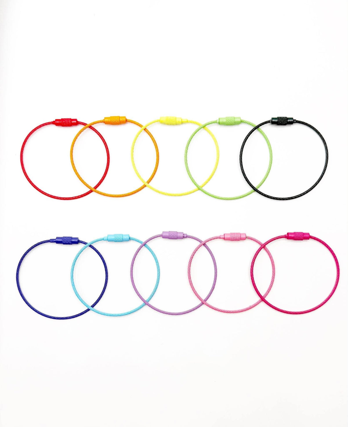 Boucles colorées de fil d'acier inoxydable de 6 pouces