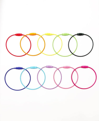 Boucles colorées de fil d'acier inoxydable de 6 pouces