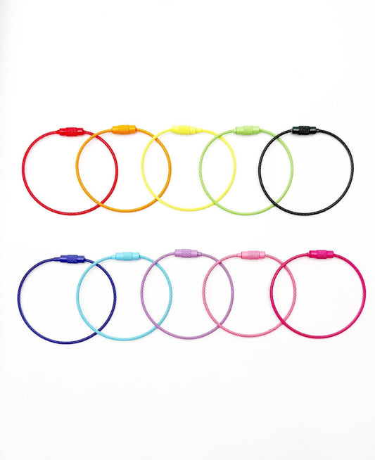 Boucles colorées de fil d'acier inoxydable de 6 pouces