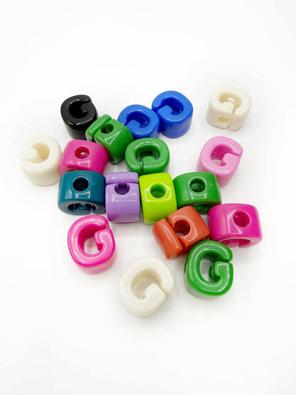 Mixed Primary SOLID Random Color Acrylic Large 20mm HORIZONTAL Hole Letter Beads