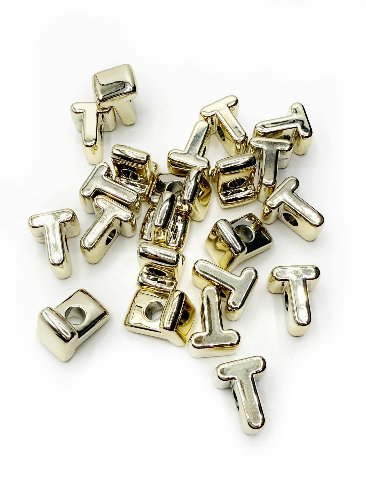 Perles de lettres blanches carrées horizontales de 12 mm 