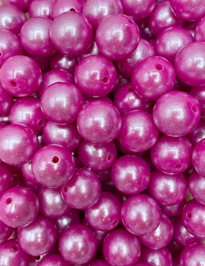 Perles fuchsia super chatoyantes de 15 mm