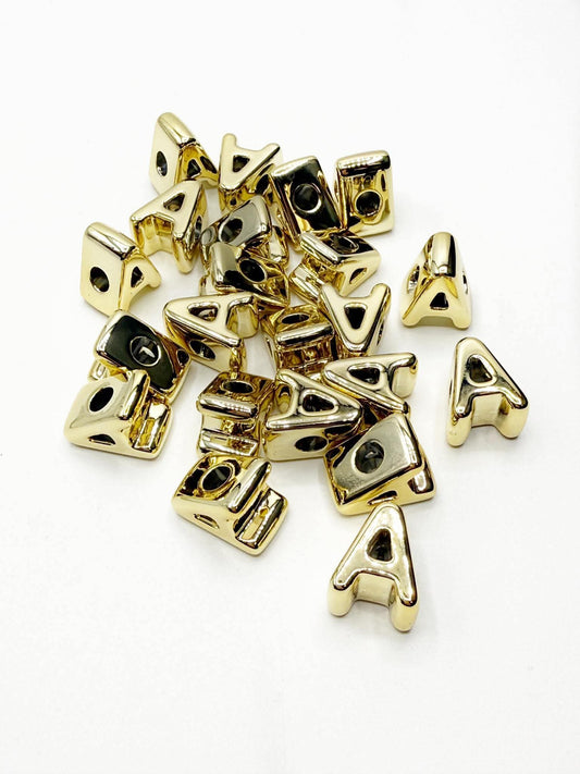 Perles de lettres blanches carrées horizontales de 12 mm 