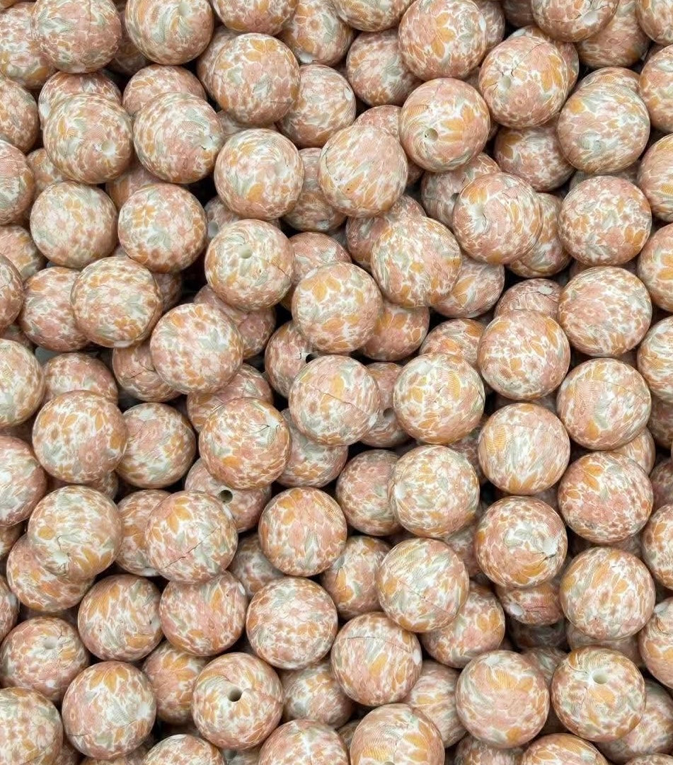 Muted Meadow 15mm Printed Bead