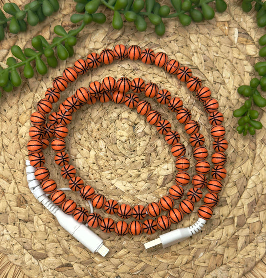 *Basketball Beaded USB/USB-C Lightning Cord Charger