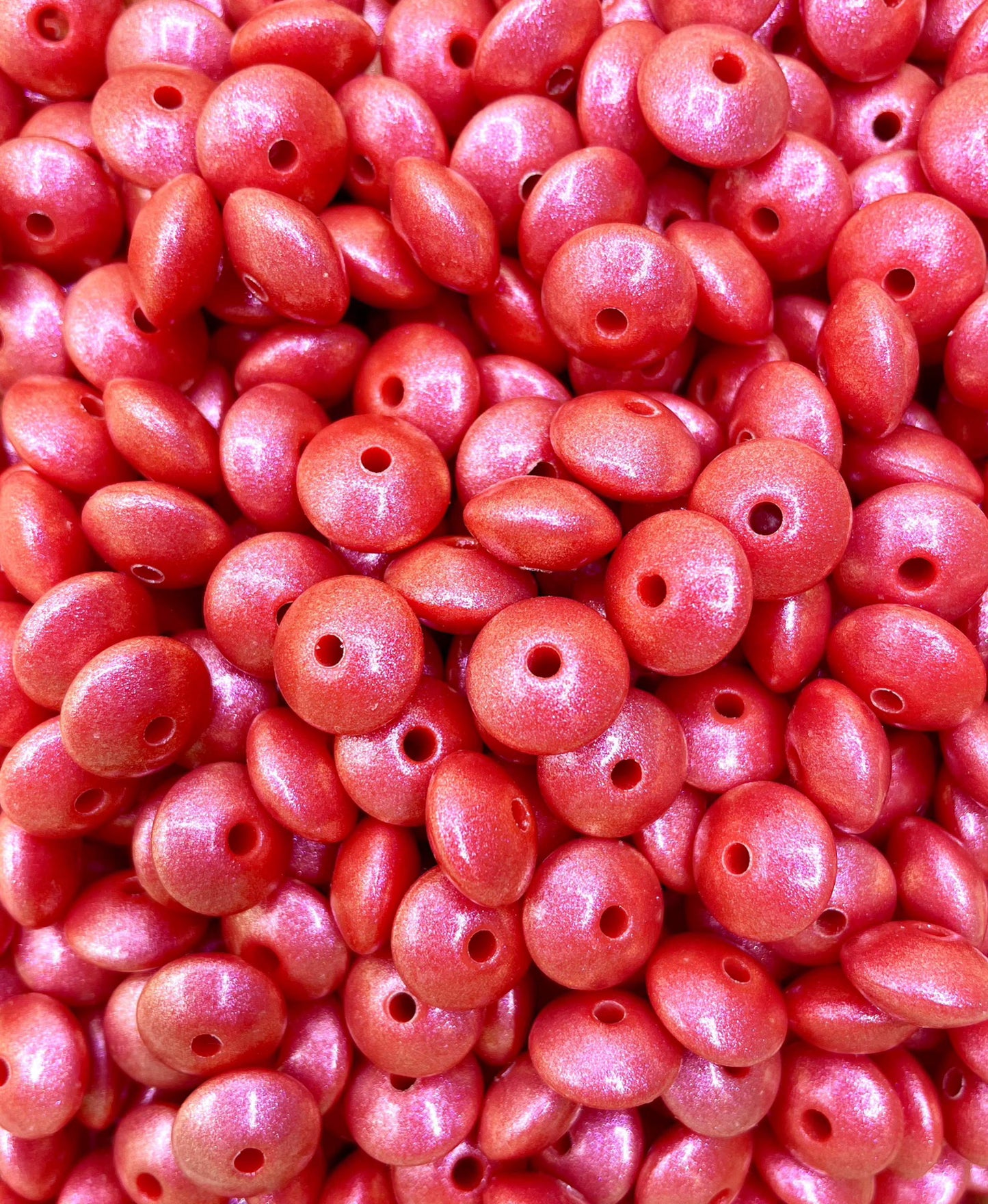 Scarlet Opal 12mm Lentil Bead