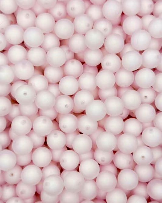 Barely Pink Frosted 15mm Beads