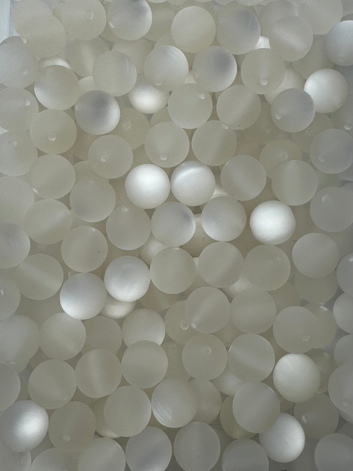 White Reflective Frosted Acrylic 16mm Acrylic Bead *Read Description*