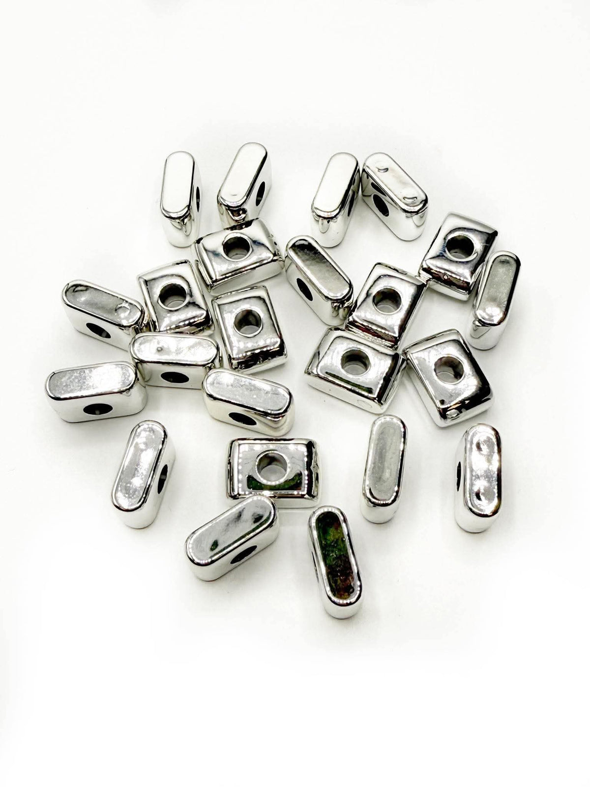Silver Acrylic Large 20mm HORIZONTAL Hole Letter Beads