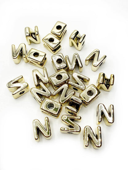 Perles de lettres blanches carrées horizontales de 12 mm 