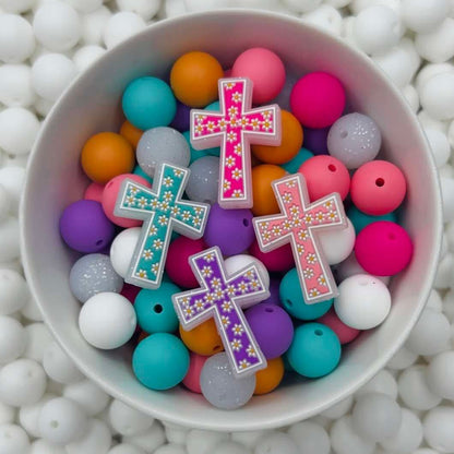 Floral Cross Focal Bead