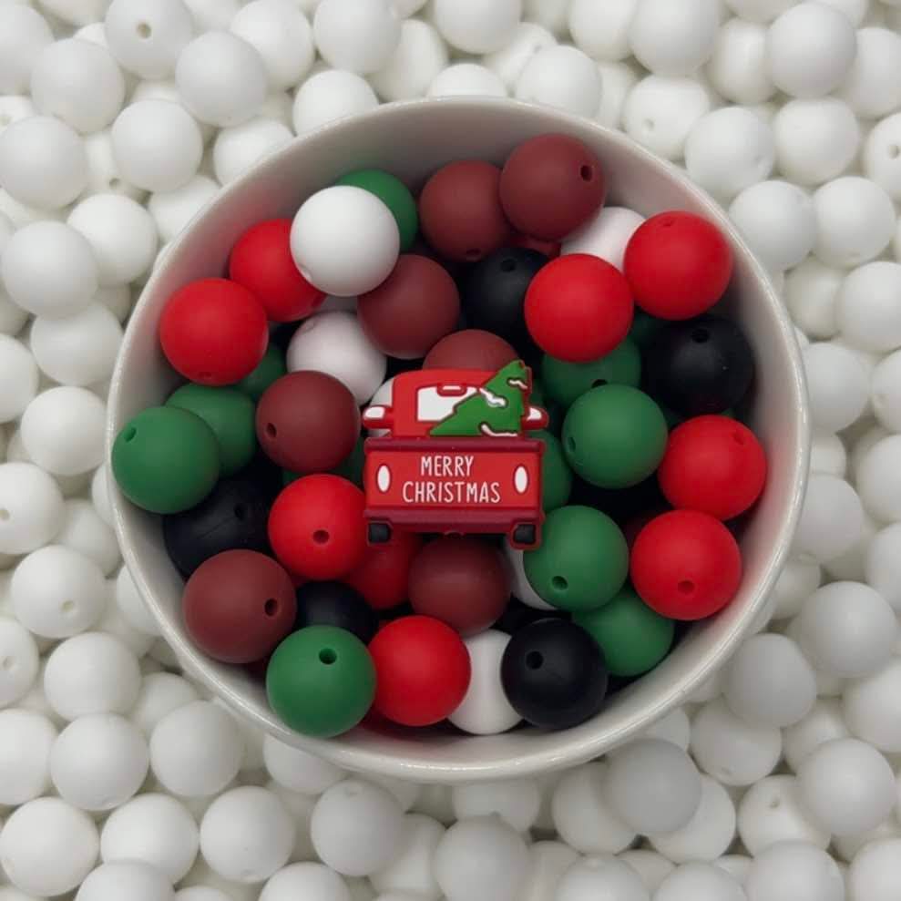 Christmas Truck Focal Bead