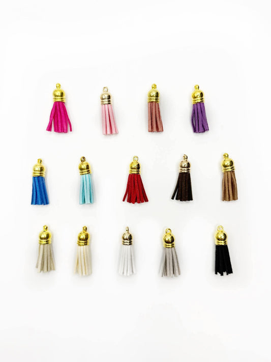 Small Gold Hardware Leather Tassels