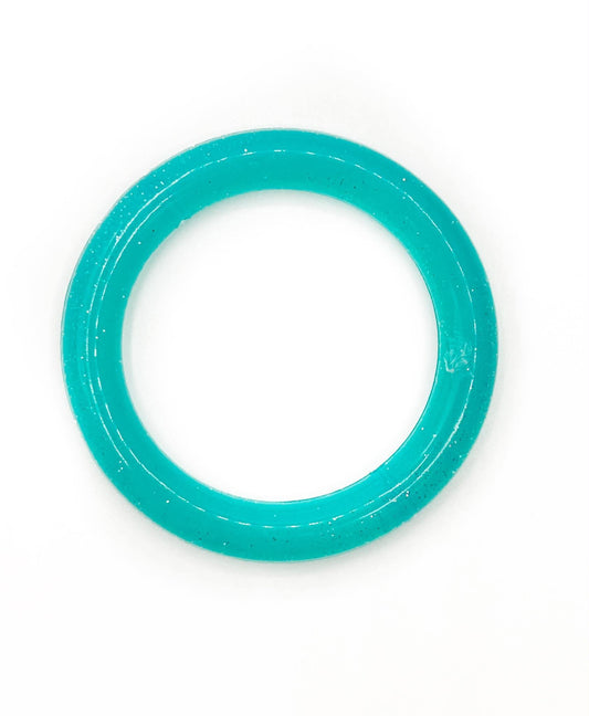 Aqua Glitter Silicone Ring 65mm