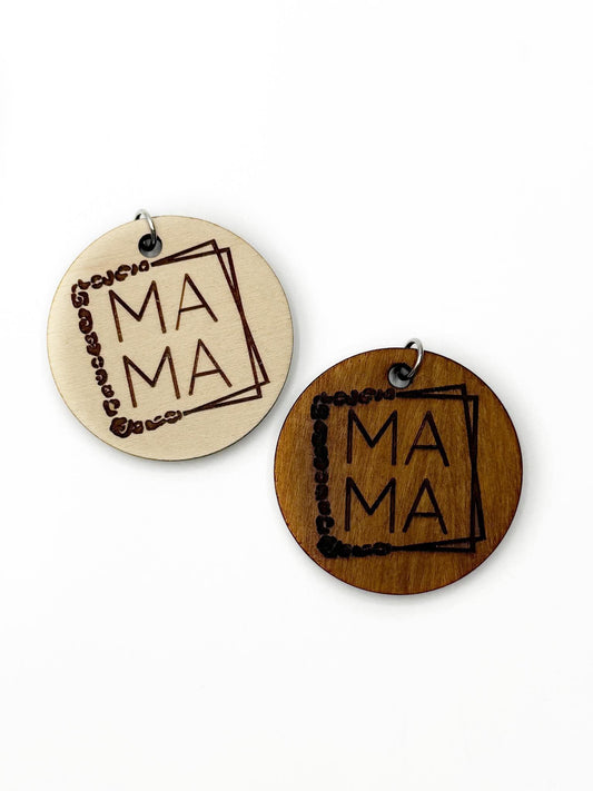 Étiquette de clé hexagonale Mama en bois
