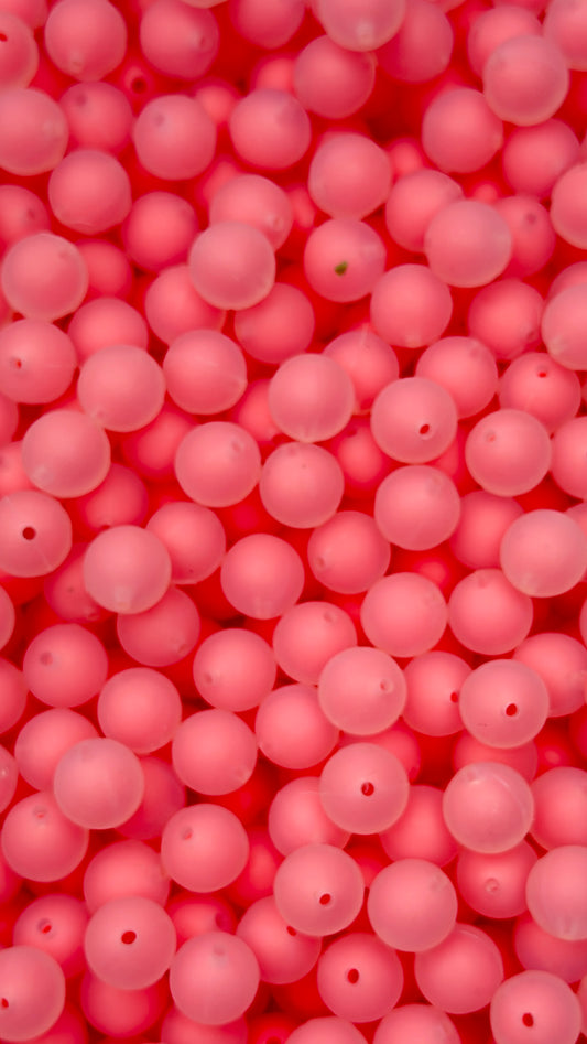 Strawberry Frosted 15mm Beads