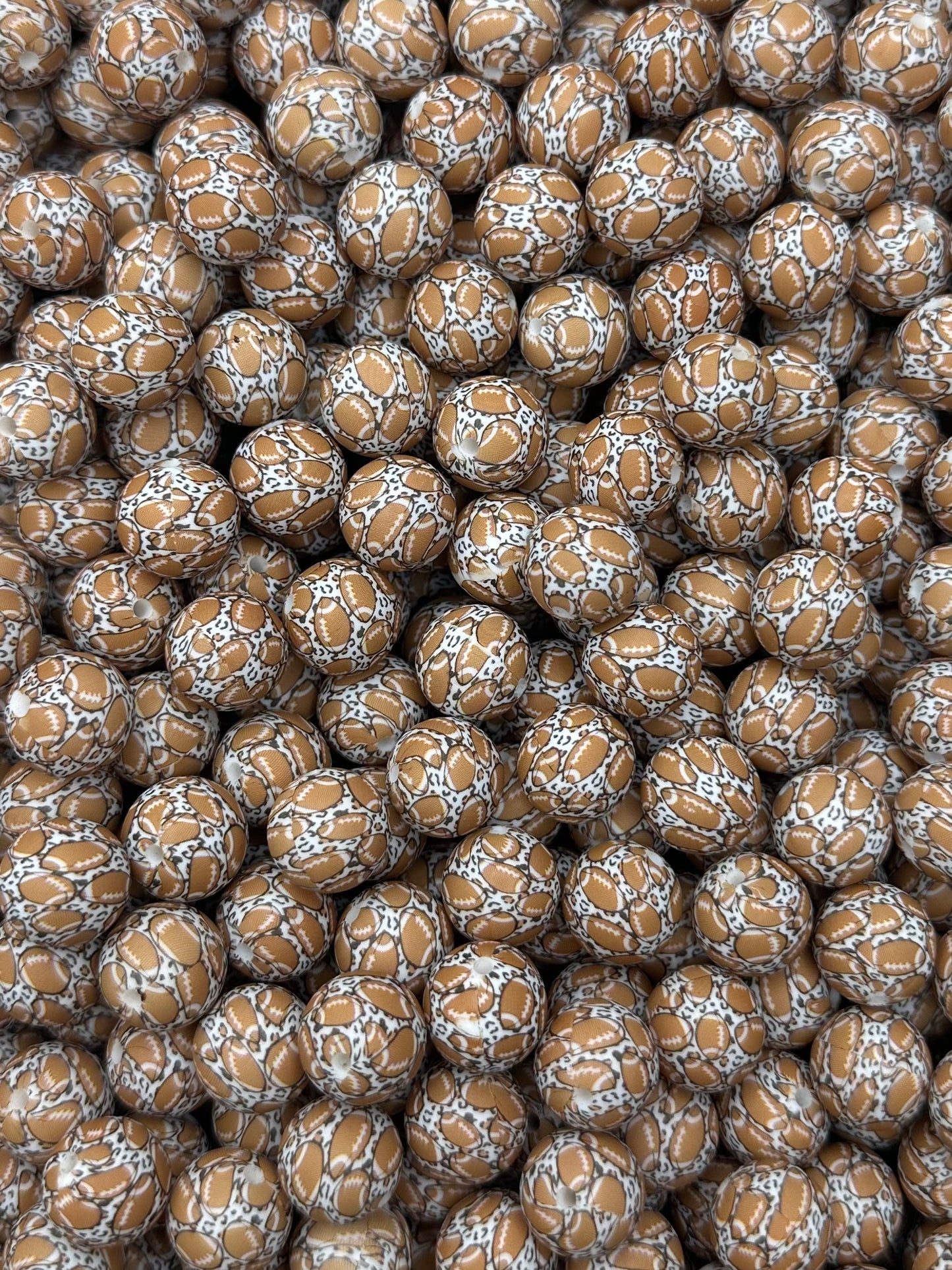 Football Leopard Printed 15mm Bead