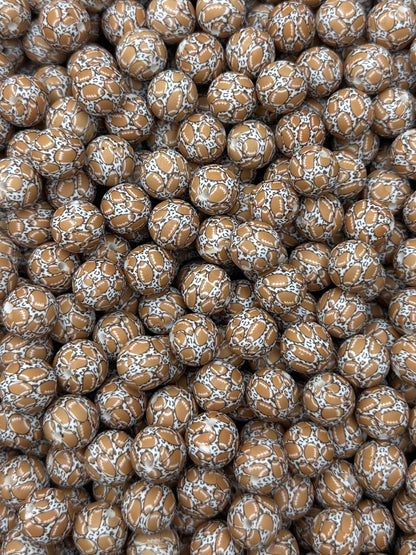 Perle de 15 mm imprimée léopard de football