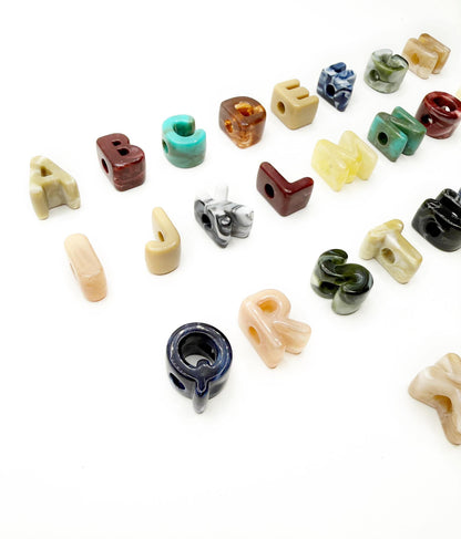 Mixed MARBLE Random Color Acrylic Large 20mm HORIZONTAL Hole Letter Beads
