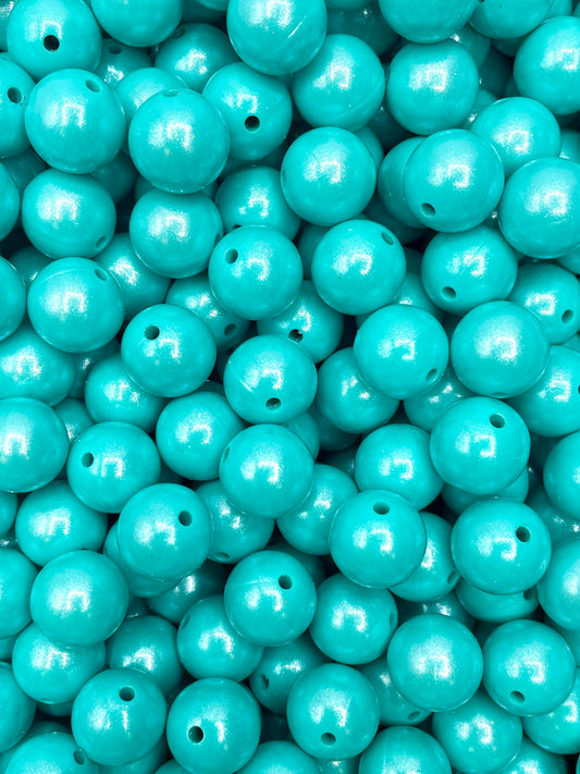 Perles turquoise super chatoyantes de 15 mm