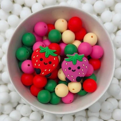 Perle focale joyeuse aux fraises