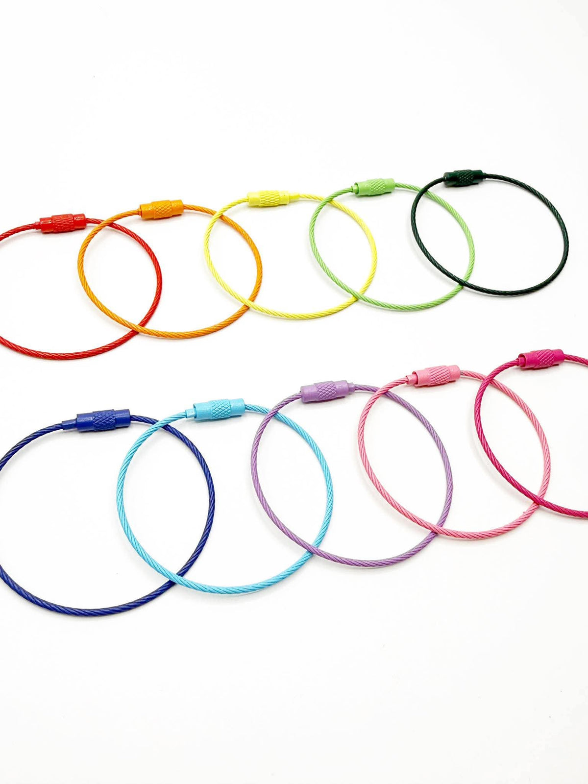 Boucles colorées de fil d'acier inoxydable de 6 pouces