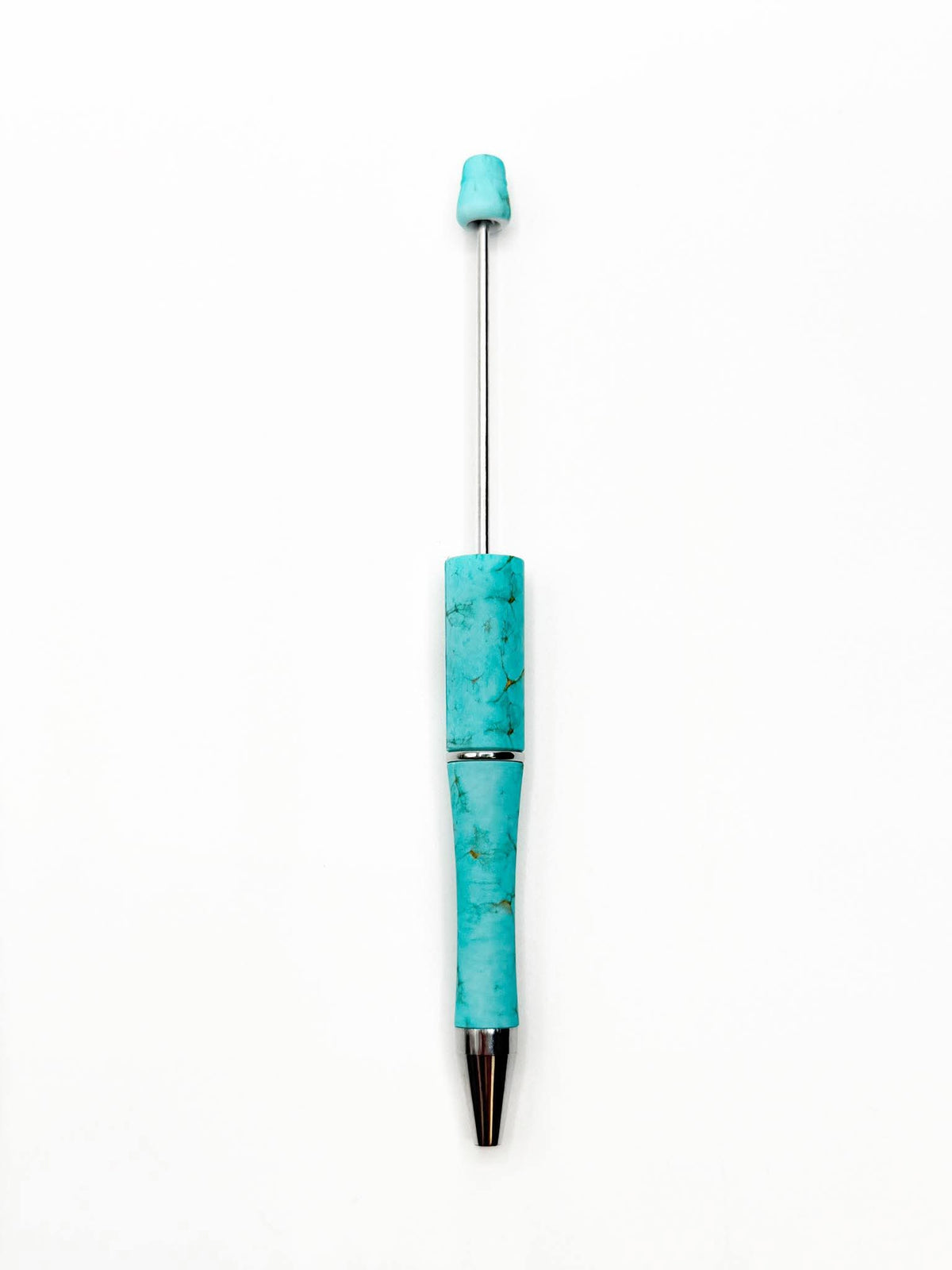 Création CTS : Stylo perlé en plastique imprimé pierre turquoise**Brevet en instance**
