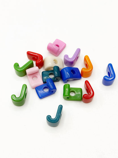 Mixed Primary SOLID Random Color Acrylic Large 20mm HORIZONTAL Hole Letter Beads