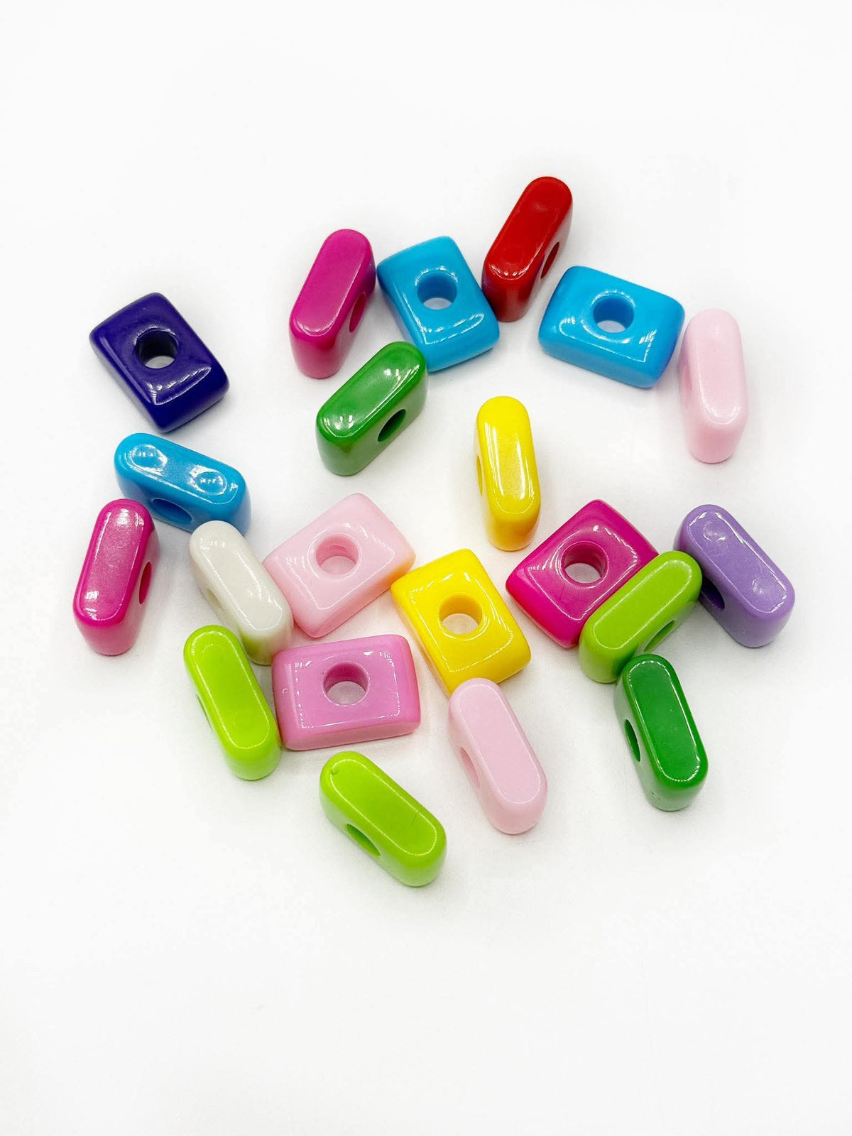 Mixed Primary SOLID Random Color Acrylic Large 20mm HORIZONTAL Hole Letter Beads