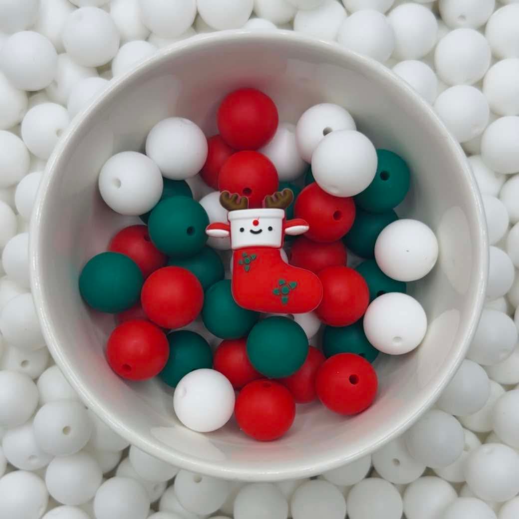 Rudolph's Stocking Focal Bead