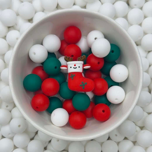 Rudolph's Stocking Focal Bead