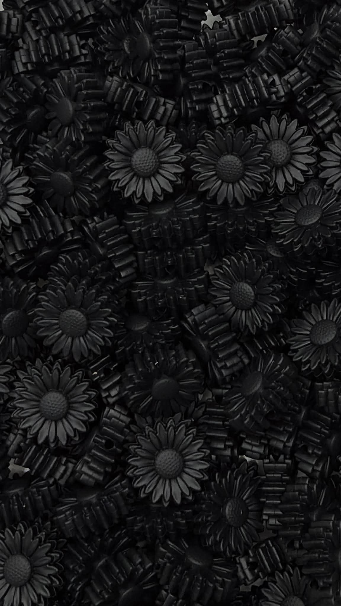Black Boho Flower Focal Bead