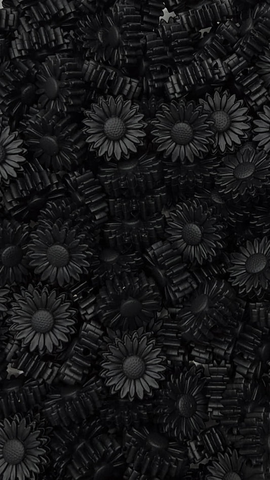Black Boho Flower Focal Bead