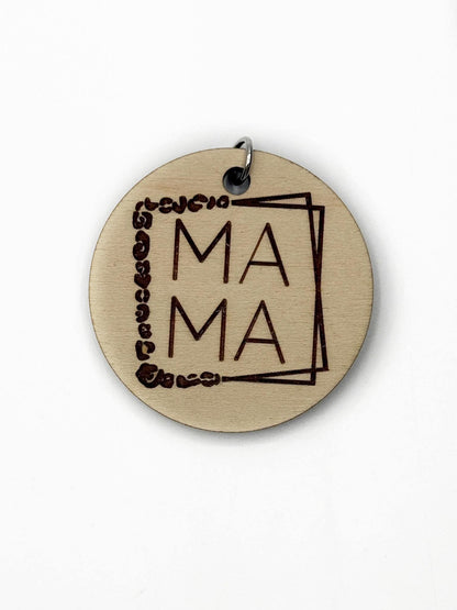 Étiquette de clé hexagonale Mama en bois