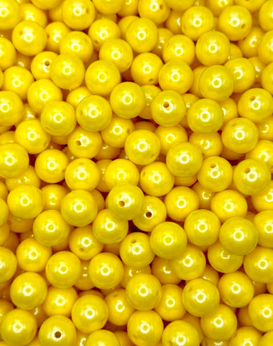 Bright Yellow Super Shimmer 15mm Beads