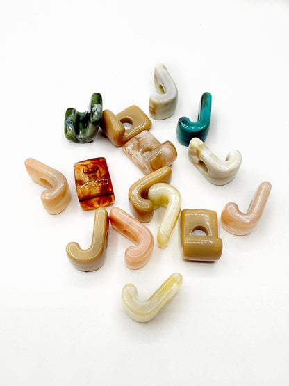 Mixed MARBLE Random Color Acrylic Large 20mm HORIZONTAL Hole Letter Beads