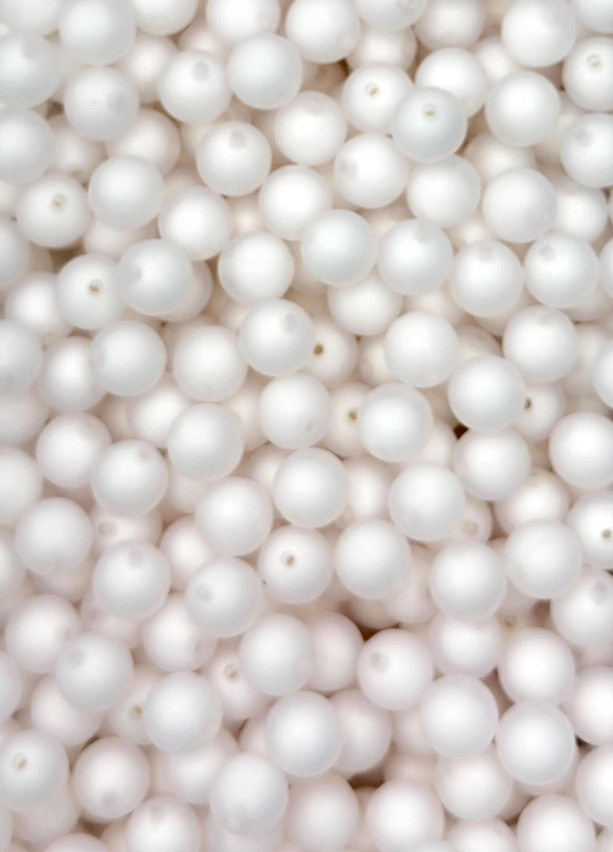 White Frosted 15mm Beads