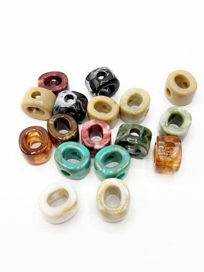 Mixed MARBLE Random Color Acrylic Large 20mm HORIZONTAL Hole Letter Beads
